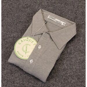 NWT Criquet Players Golf Polo Shirt Mens Small Gray Organic Cotton 4 Button